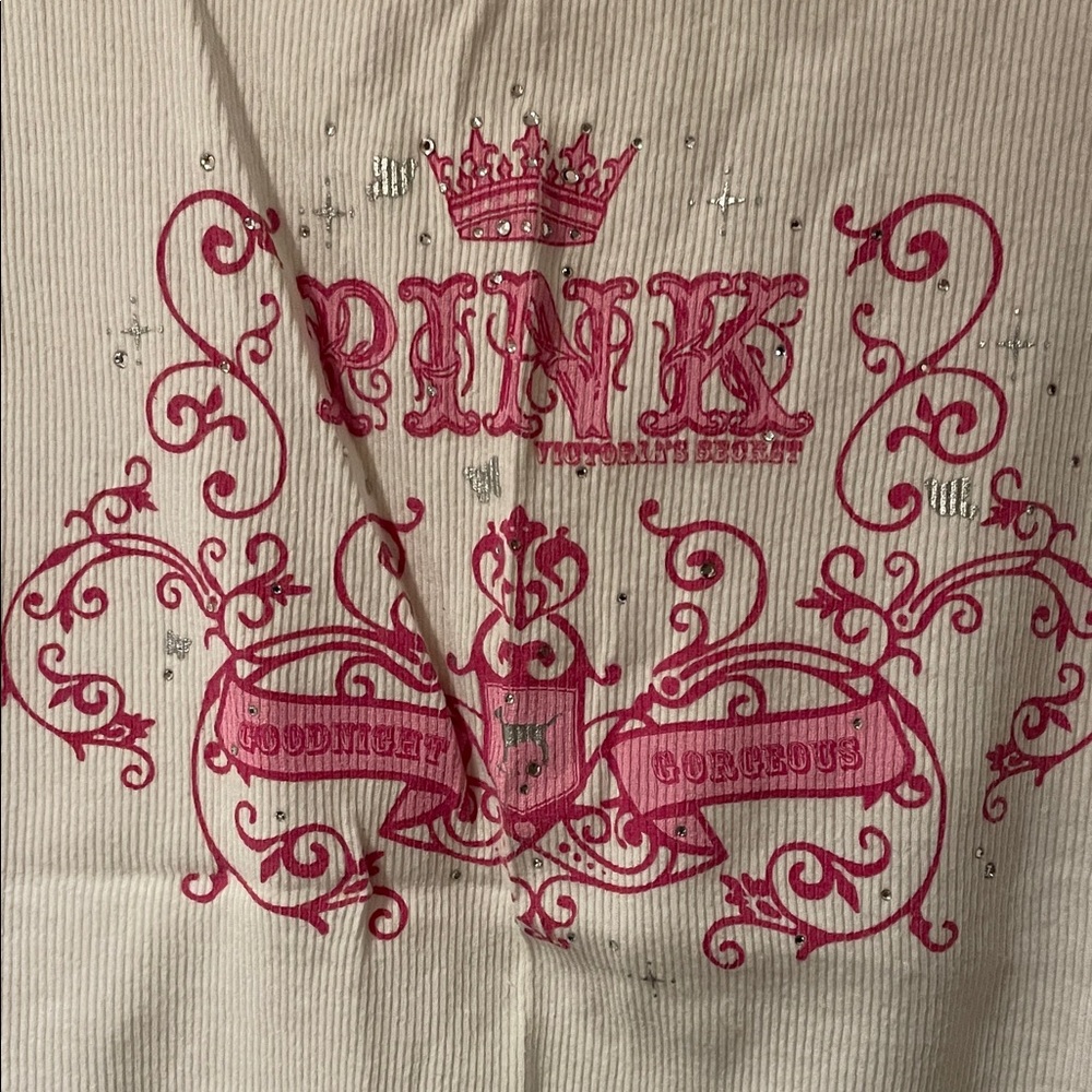PINK Victoria's Secret Cream and Pink Long Sleeve Tee - Picture 2 of 5
